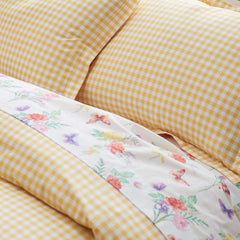 Gingham Classic Cool Organic Cotton Percale Comforter Set - Yellow, Twin/Twin XL