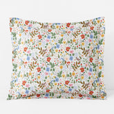 Strawberry Fields Classic Cool Cotton Percale Sham - White Multi, Euro