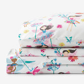 Floral Fairies Classic Cool Organic Cotton Percale Sheet Set - Multi, Queen