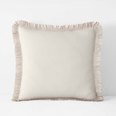 Solid Ruffle Garment Washed Cotton Percale Sham - Buff, Euro