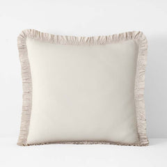 Solid Ruffle Garment Washed Cotton Percale Sham - Buff, Euro