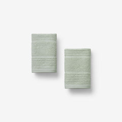 Textured Stripe Washcloths, Set of 2 - Green Mist