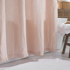 Premium Breathable Washed Linen Solid Shower Curtain - Rose Smoke