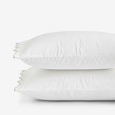 Embroidered Scallop Classic Smooth Sateen Solid Pillowcase Set - Light Sage, Standard