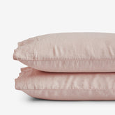 Premium Breathable Washed Linen Solid Pillowcase Set - Rose Smoke, Standard