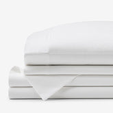 Classic Smooth Sateen Solid Bed Sheet Set - White, Full