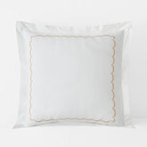 Embroidered Scallop Classic Cool Cotton Percale Sham - Tan, Euro