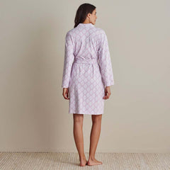 Printed Pima Cotton Women's Kimono Robe - Lisbon Mauve, XS