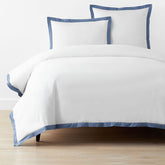 Solid Border Classic Cool Cotton Percale Duvet Cover - Slate Blue, Twin/Twin XL