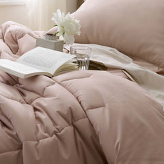 Solid Garment Washed Cotton Percale Comforter - Rose, Twin/Twin XL
