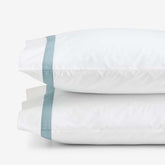 Contrast Border Premium Cool Supima® Cotton Percale Pillowcase Set - Slate Blue, Standard