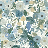 Garden Party Traditional Wallpaper - Indigo Multi, Swatch