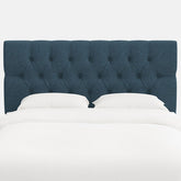 Park Tufted Textured Linen Headboard - Navy, King