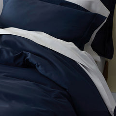 Premium Smooth Supima® Cotton Wrinkle-Free Sateen Flat Bed Sheet - Navy, Twin/Twin XL