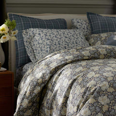 Tapestry Floral Reversible Garment Washed Cotton Percale Comforter Set - Ivory Multi, Full/Queen