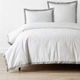 Solid Border Classic Cool Cotton Percale Duvet Cover - Gray Smoke, Twin/Twin XL