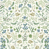 Wildwood Traditional Wallpaper - Blue & Green, Roll