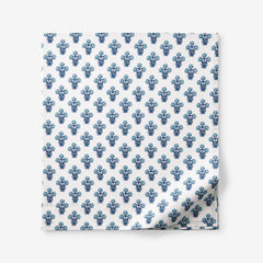 Suhana Garment Washed Cotton Percale Flat Bed Sheet - Blue, Twin/Twin XL