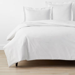 Premium Cool Organic Cotton Percale Duvet Cover - White, King/Cal King