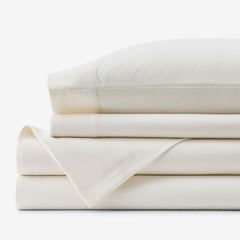 Classic Ultra-Cozy Cotton Velvet Flannel Bed Sheet Set - Ivory, Full