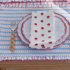 Flowers & Plaid Yarn-Dyed Reversible Placemats, Set of 4 - Graph Plaid Red