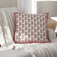 Jiya Reversible Decorative Square Pillow Cover - Red Multi, 20 in. x 20 in.