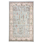 Athens Hand Knotted Wool Rug - Blue, 8' x 10'