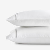 Dorset Stripe Luxe Smooth Egyptian Cotton Sateen Pillowcase Set - Gray, Standard