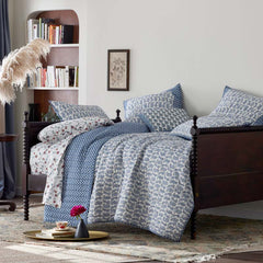 Jiya Reversible Decorative Square Pillow Cover - Blue Multi, 20 in. x 20 in.