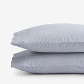 Classic Stripes and Plaids Cool Yarn-Dyed Cotton Percale Pillowcase Set - Stripe White/Blue, Standard
