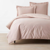 Solid Garment Washed Cotton Percale Duvet Cover - Rose, Full