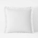 Solid Ruffle Garment Washed Cotton Percale Sham - White, Euro