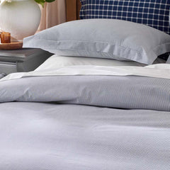 Classic Stripes and Plaids Cool Yarn-Dyed Cotton Percale Bed Sheet Set - Stripe White/Blue, King