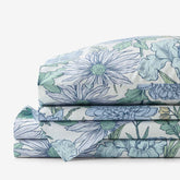 Garden Bliss Classic Smooth Sateen Bed Sheet Set - Blue Multi, King