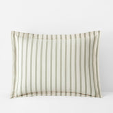 Tailored Stripes and Plaids Classic Cool Cotton Percale Sham - Narrow Stripe Moss Green, Standard