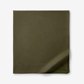 Solid Garment Washed Cotton Percale Flat Bed Sheet - Olive, Full
