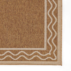 Wave Border Outdoor Rug - Natural, 4' 1" x 6'