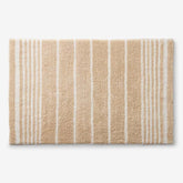 Plush Spa Stripe Bath Rug - Dark Antique Beige, 17 in. x 24 in.