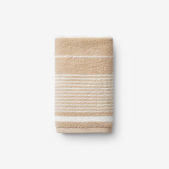 Plush Spa Stripe Hand Towel - Light Antique Beige