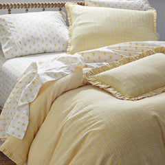 Mini-Prints Garment Washed Cotton Percale Pillowcase Set - Flowers Yellow, King