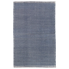 Herringbone Handwoven Reversible Indoor/Outdoor Rug - Navy, 8' x 10'