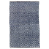 Herringbone Handwoven Reversible Indoor/Outdoor Rug - Navy, 6' x 9'