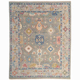Hand Knotted Traditional Wool Rug - Pewter Blue, 8' x 10'