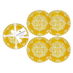 Paloma Appetizer Plates, Set of 4 - Yellow