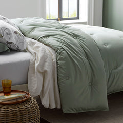 Classic Smooth Rayon Made From Bamboo Sateen Comforter - Tarragon, Twin/Twin XL