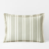 Tailored Stripes and Plaids Classic Cool Cotton Percale Sham - Wide Stripe Moss Green, King