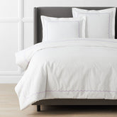 Scallop Embroidered Premium Cool Egyptian Percale Duvet Cover - Lavender, King/Cal King