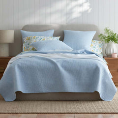 Yarn-Dyed Pencil Stripe Quilt - Blue, Full/Queen