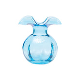 Hibiscus Glass Fluted Vases - Aqua, Small