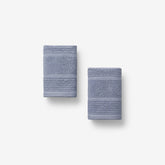Textured Stripe Washcloths, Set of 2 - Blue Mist